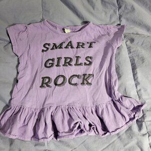Rabbit Skins Purple Smart Girls Rock Shirt Size 4